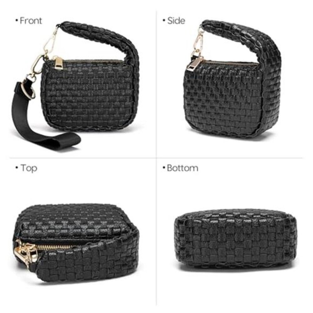 Women's Cute Mini Quilted Wristlet Gift Pouch Puffer Evening Bag - Picture 5 of 6